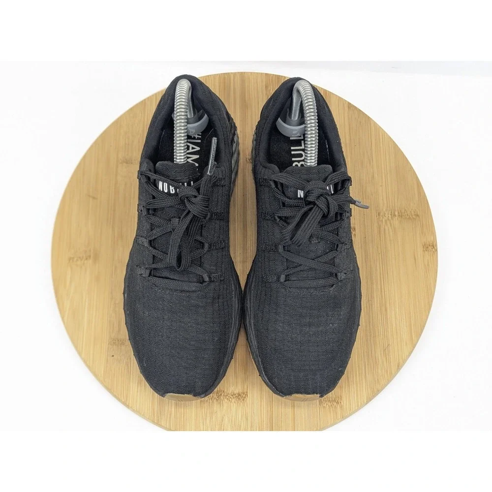 No Bull Knit Trainer Shoes Womans 7 Black Gum Running All day Gym Workout
